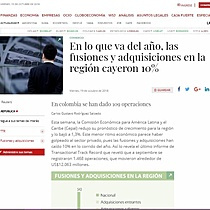 En lo que va del ao, las fusiones y adquisiciones en la regin cayeron 10%